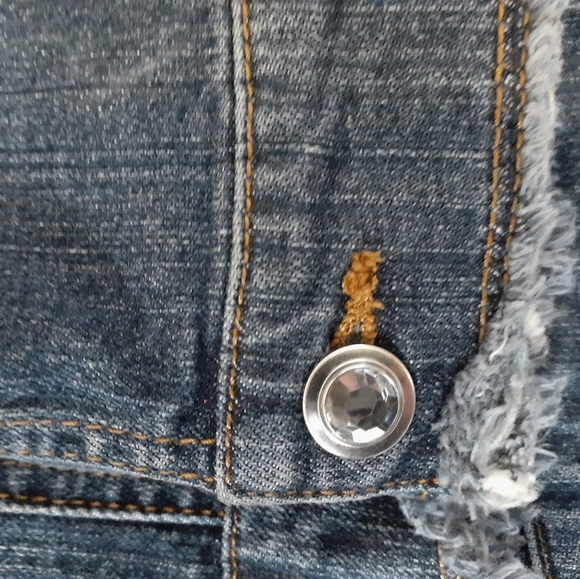 Jean jacket w/removable Fur collar Medium Blue - Picture 3 of 6